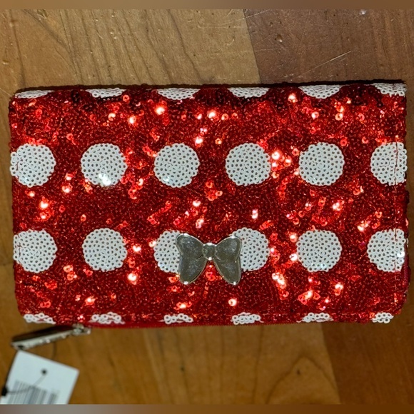 Brand New w/ tags Disney Parks Loungefly Minnie Mouse Wallet White & Red - Picture 2 of 7